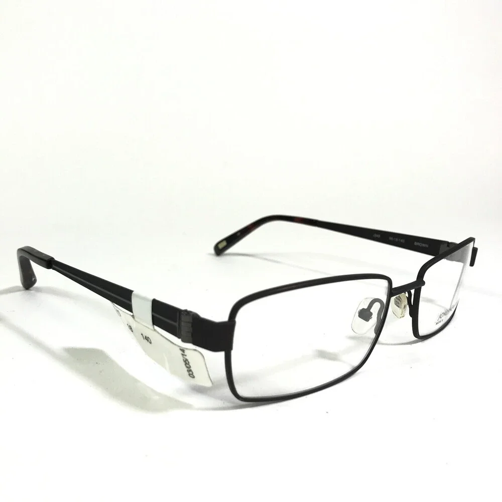 Jones New York Eyeglasses Frames J340 BROWN Rectangular Full Rim 56-18-140